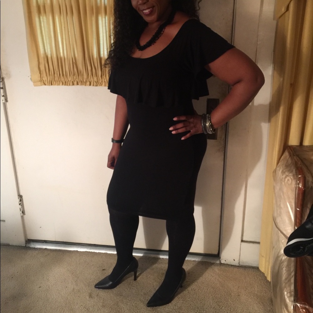 Black Ruffle Dress - Picture 2 of 5